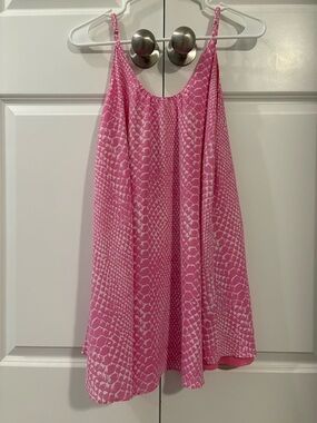 Pink and white snake print dress